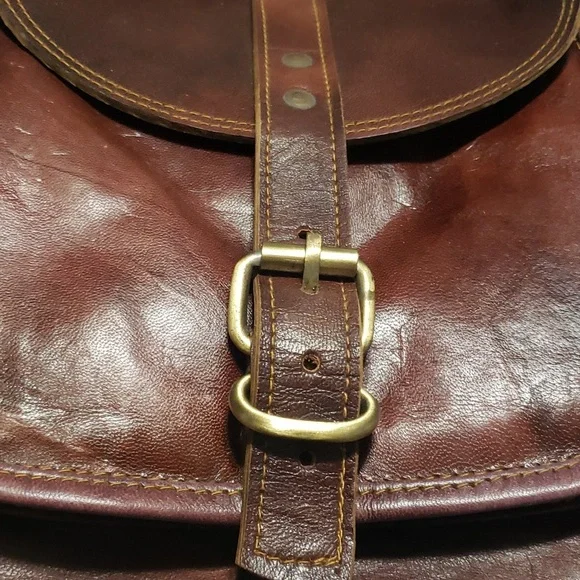 Piyush Joshi Handmade Leather Backpack/Talega/Messenger Bag . GORGEOUS